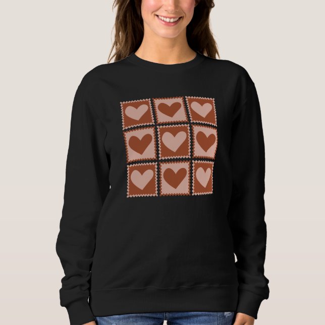 Sweatshirt Terracotta Boho Hearts Valentine’s Gift (Devant)
