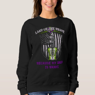 Sweatshirt Terre De La Liberté Mon Père Est Courageux Violet 