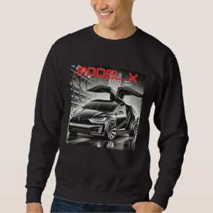 Sweatshirt Tesla Model X SUV Électrique Design   VE Futuriste