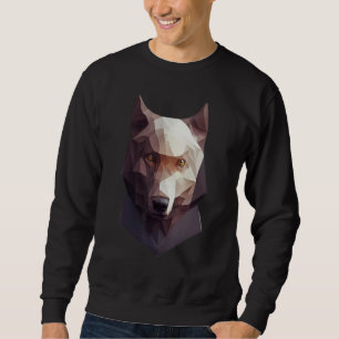 Sweatshirt Tête de loup basse poly polygonale loups géométriq