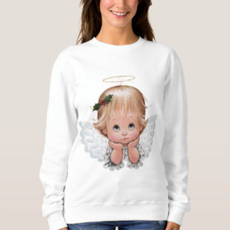 Sweatshirt Tête mignonne d'ange de bébé de Noël dans des