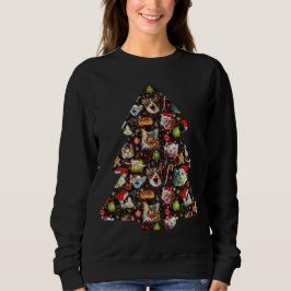 Sweatshirt Têtes de chat dans le chandail laid drôle de Noël