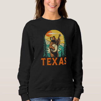 Sweatshirt Texas Banjo Picking Bear Outdoor & Music