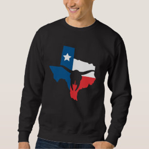Sweatshirt Texas State drapeau Longhorn silhouette