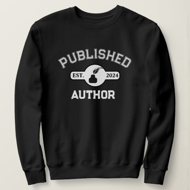 Sweatshirt Texte blanc de l'encre Quill Cute de l'auteur publ (Design devant)