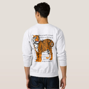 Sweatshirt Texte de l'illustration de tigre graphique coloré 