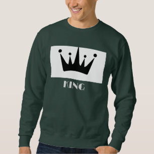 Sweatshirt Texte King Personnalisé Image Couronne noire Forêt