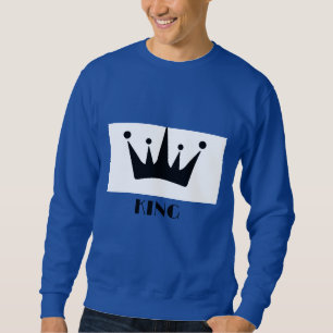 Sweatshirt Texte personnalisé Roi Image de couronne noire Cou