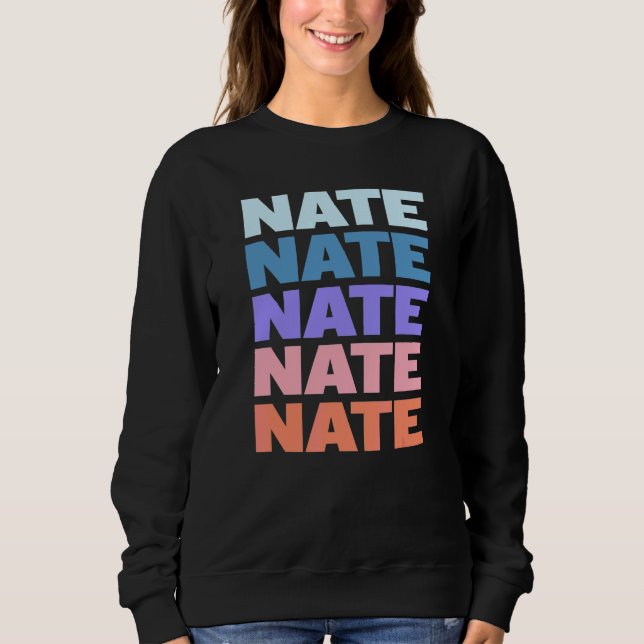 Sweatshirt Texte répété moderne Nate (Devant)