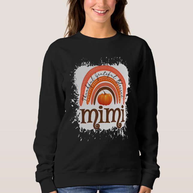Sweatshirt Thankful Grateful Blessed Mimi Fall Pumpkin Thanks (Devant)
