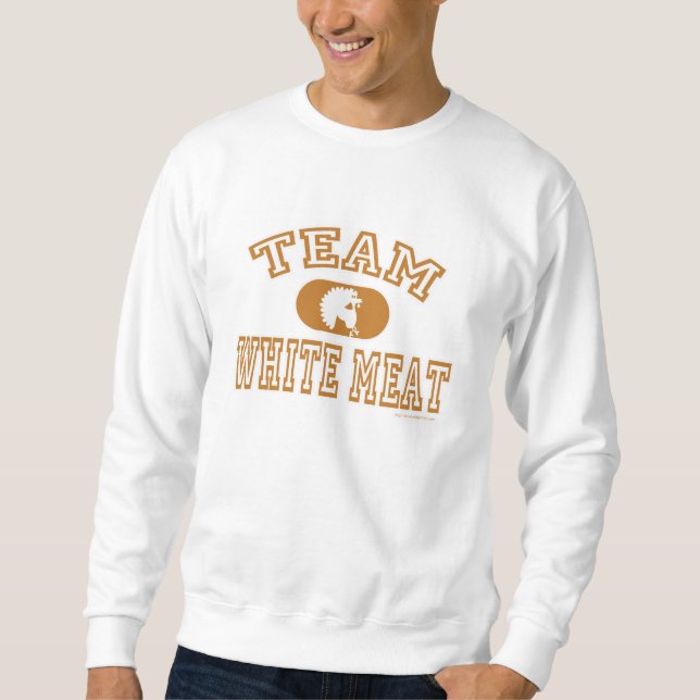 Sweatshirt Thanksgiving de viande blanche d'équipe (Devant)
