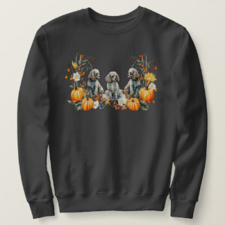 Sweatshirt Thanksgiving Fall Poodle Dog with Pumpkins design 