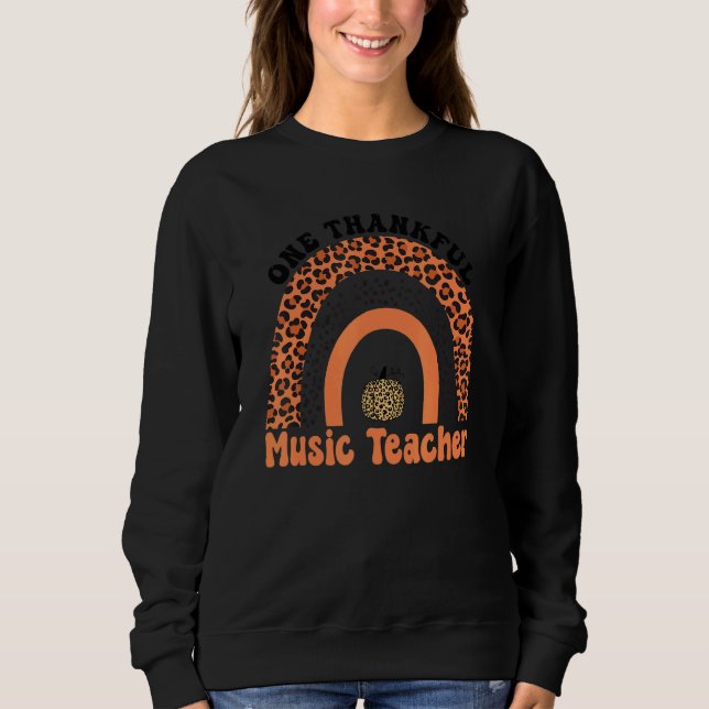 Sweatshirt Thanksgiving Rainbow Leopard One Thankful Music Te (Devant)