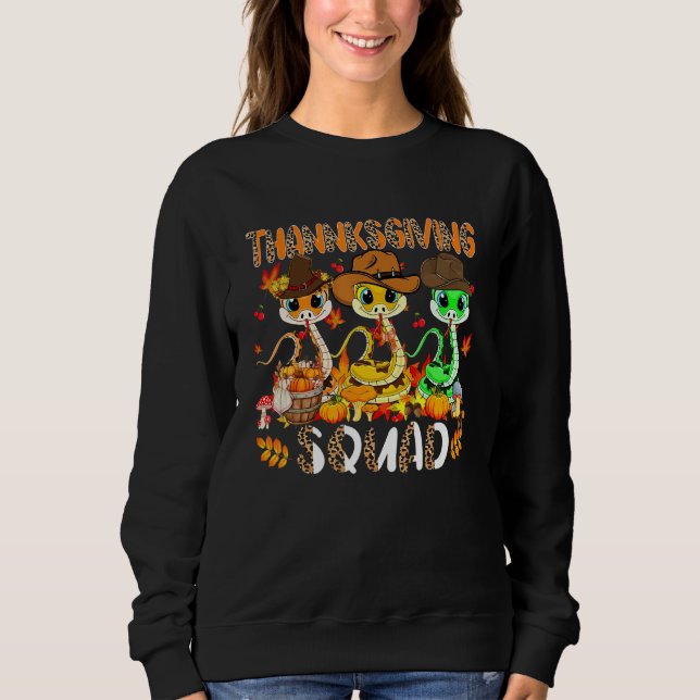 Sweatshirt Thanksgiving Squad Leopard Three Fall Snakes Weari (Devant)