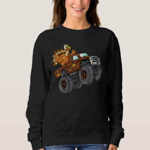 Sweatshirt Thanksgiving Turquie équitation Monster Truck Boys