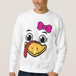 Sweatshirt Thanksgiving Turquie Face drôle Bow rose mignonne