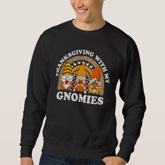 Sweatshirt Thanksgiving With My Gnomies Autumn Gnomes Leopard (Devant)