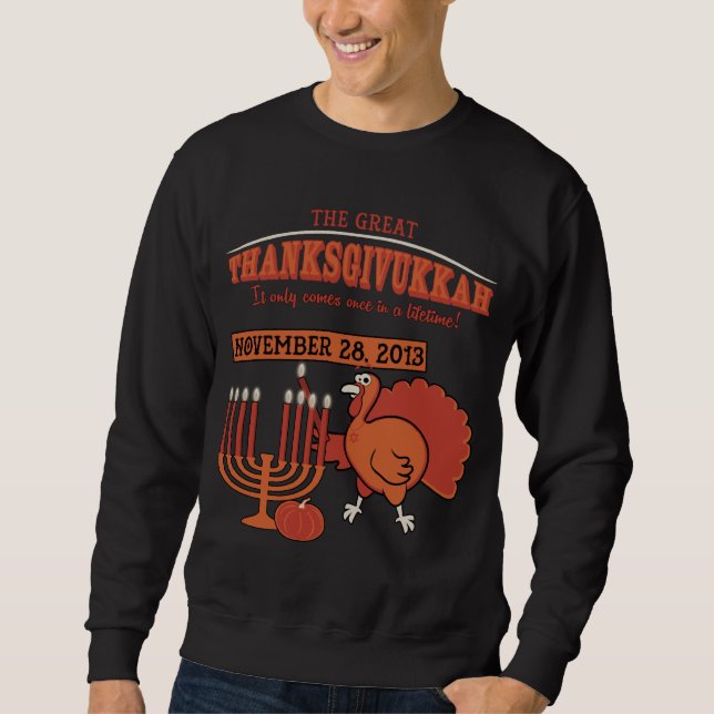 Sweatshirt 'Thanksgivukkah de fête (Devant)