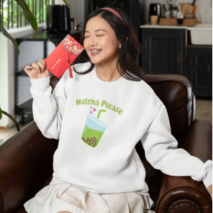 Sweatshirt Thé à bulle Matcha