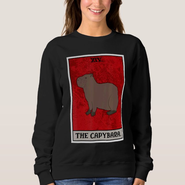 Sweatshirt The Capybara Tarot Card Semi Aquatic Big Rodent Ca (Devant)