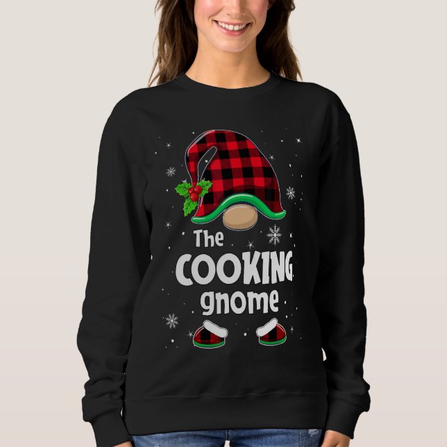 Sweatshirt The Cooking Gnome Buffalo Plaid Christmas Matching (Devant)