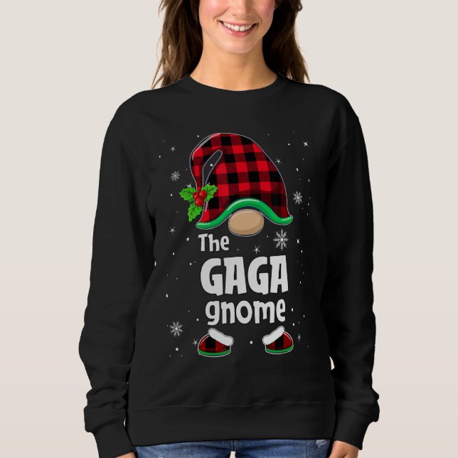 Sweatshirt The Gaga Gnome Buffalo Plaid Christmas Matching Fa (Devant)