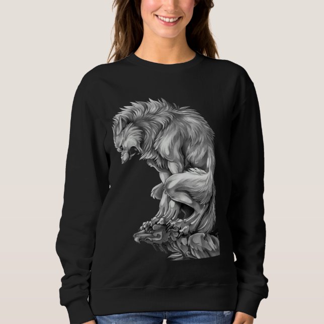 Sweatshirt The King of The Werewolf Medieval Wolf Curse Monst (Devant)