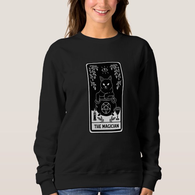 Sweatshirt The magician cat tarot card (Devant)
