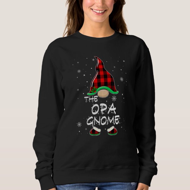Sweatshirt The Opa Gnome Red Buffalo Plaid Christmas Pajama (Devant)