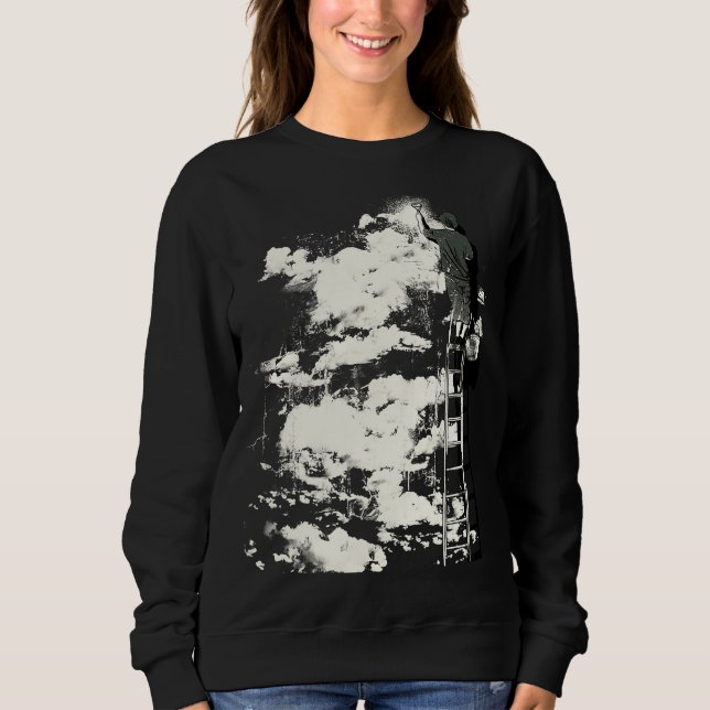 Sweatshirt The Optimist Inspirational Happy Sky Graffiti Stre (Devant)
