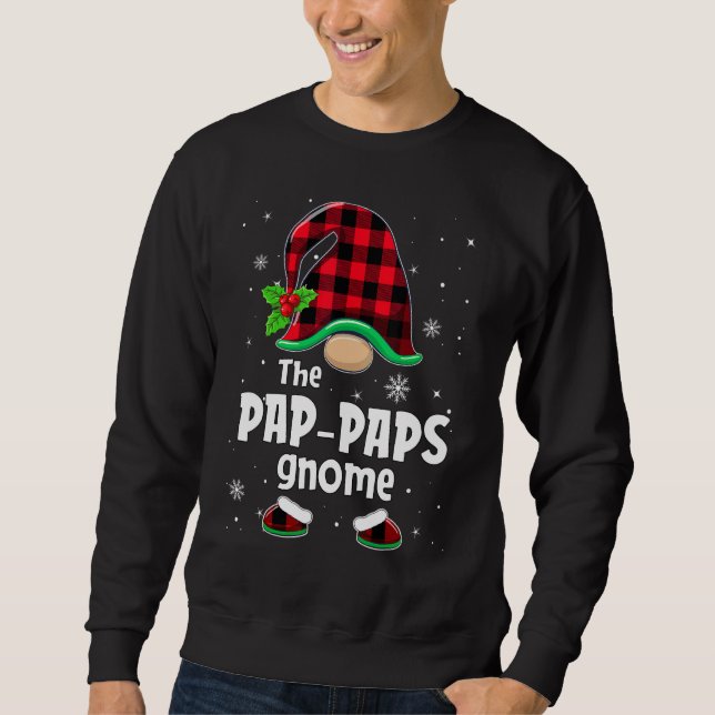 Sweatshirt The Pap Paps Gnome Buffalo Plaid Christmas Matchin (Devant)