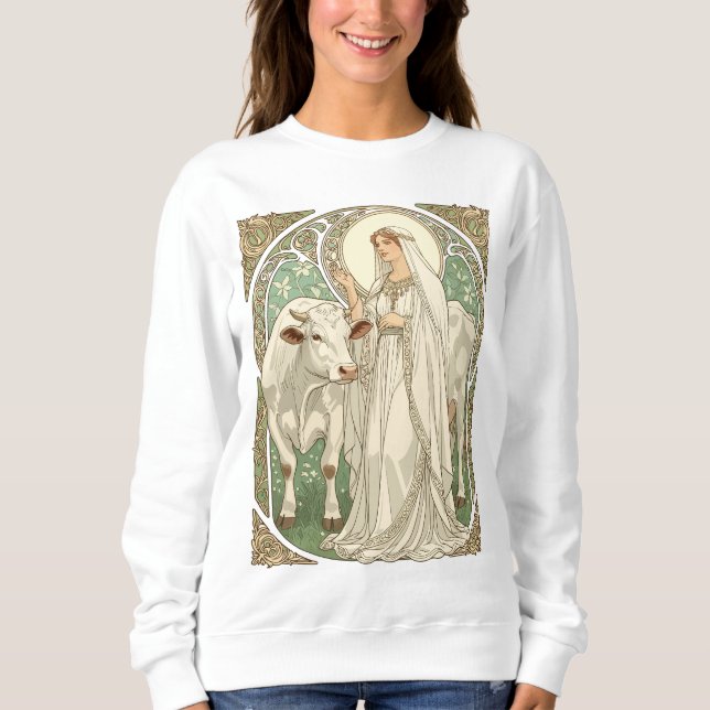 Sweatshirt The Patron Saint of Dairy Workers St Brigid (Devant)
