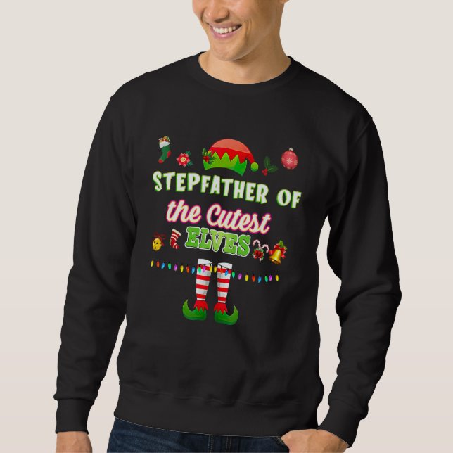 Sweatshirt The Stepfather Of The Cutest Elves Christmas Match (Devant)