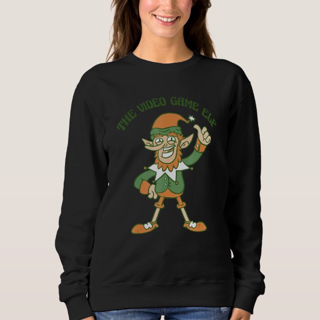 Sweatshirt The Video Game Elf Cute Ugly Christmas Sweater (Devant)