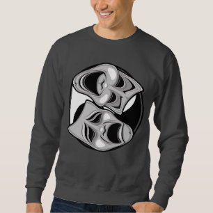 Sweatshirt Théâtre comique et tragique Masques Yin Yang Desig