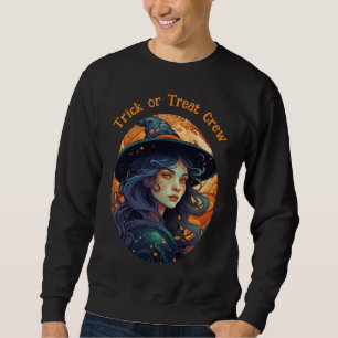 Sweatshirt Thème de sorcière d'Halloween - Trick ou Treat Cre