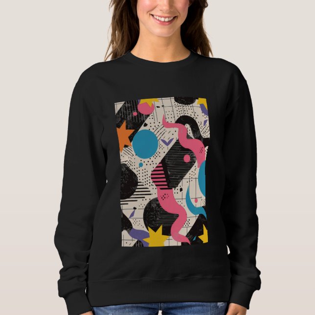 Sweatshirt Thème Rétrovague motif Art 80s (Devant)
