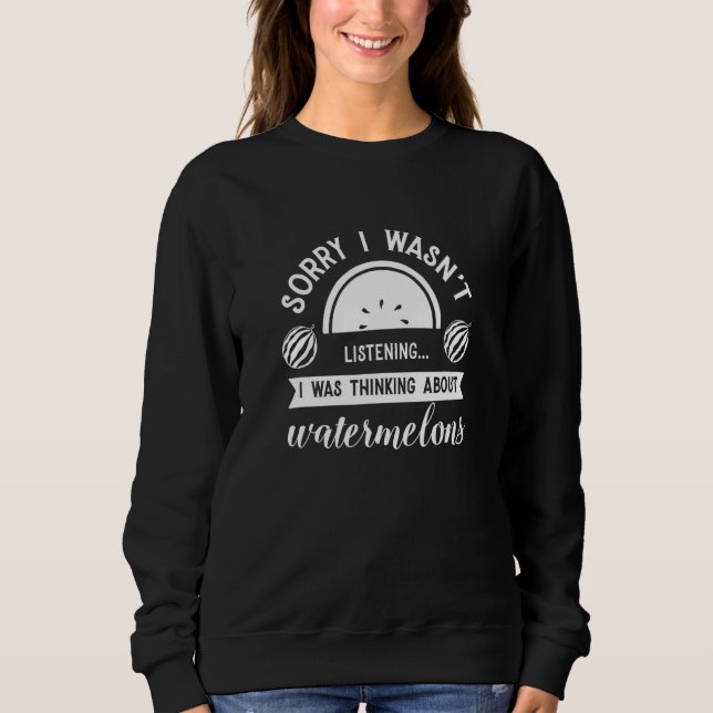 Sweatshirt Thinking About Melons Cute Watermelon Summer (Devant)