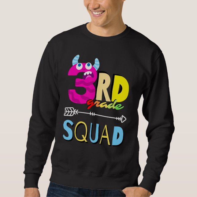 Sweatshirt Third Grade Squad 3rd Monsters Back To School Teac (Devant)