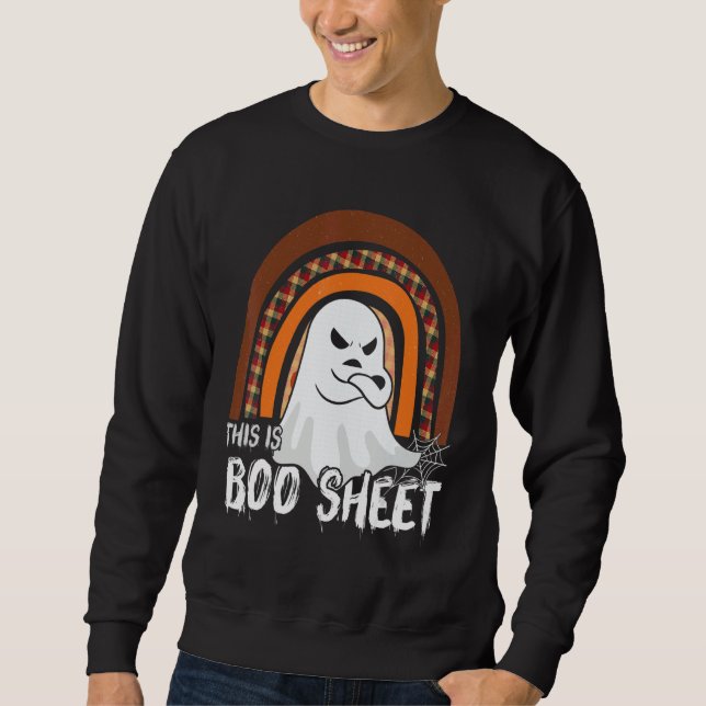 Sweatshirt This is boo sheet ghost retro halloween costume me (Devant)