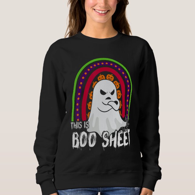 Sweatshirt This is boo sheet happy halloween rainbow 2022 men (Devant)