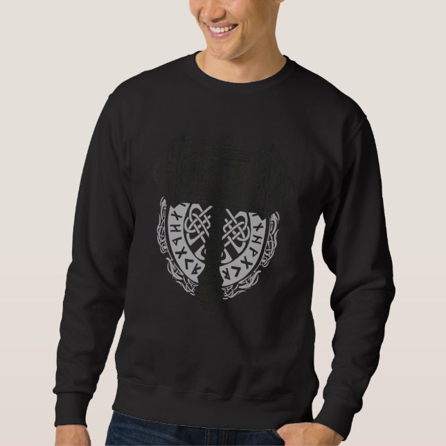 Sweatshirt Thor Hammer Myth Glyph Odin Viking Gott (Devant)