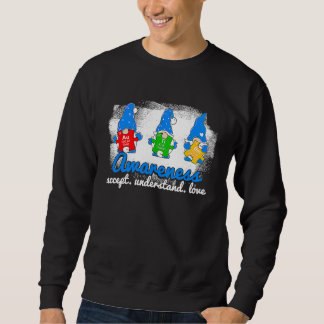 Sweatshirt Three Blue Gnomes Holding Color Puzzle Autism Awar