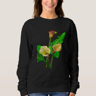 Sweatshirt Three Calla Lilies Black Outline
