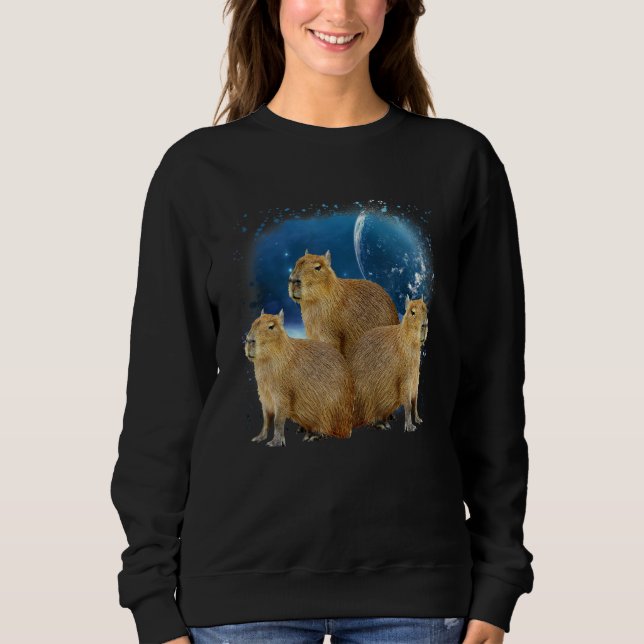 Sweatshirt Three Capybaras And Moon  Capybara Humor Parody 1 (Devant)