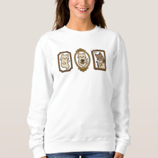 Sweatshirt Three Ghost Cats in Ornate Frames | Cute Halloween