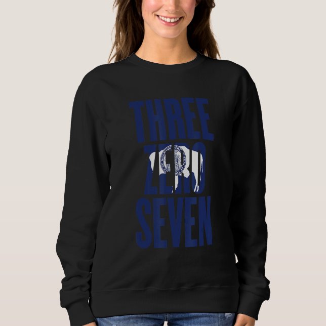 Sweatshirt Three Zero Seven 307 Area Code Cheyenne Wyoming (Devant)