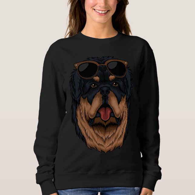 Sweatshirt Tibetan mastiff eyeglasses  dog (Devant)