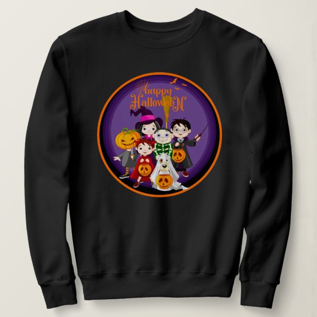 Sweatshirt Tick or Treat Kids Cute Halloween Unisex (Design devant)
