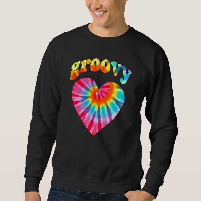 Sweatshirt Tie Dye Coeur Amour Super Hippie les années 70 Cos (Devant)